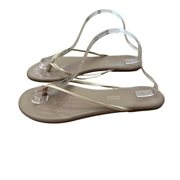 Tkees Leather Double Strap Flip Flop Sandals Size 11 taupe - Picture 4 of 8